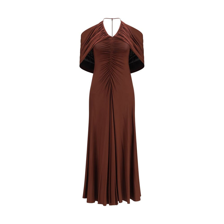 Brown Viscose Casual Dress