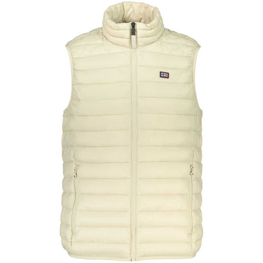 Beige Polyester Mens Vest