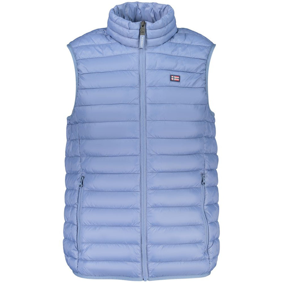 Blue Polyester Men's Jacket