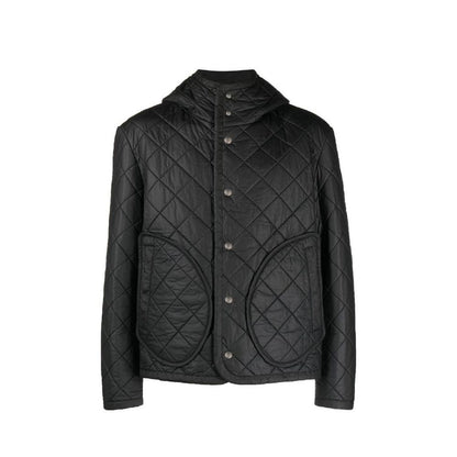 Black Polyester Full-Length Jacket
