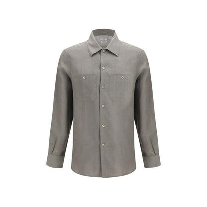 Bicolor Linen Dress Shirt