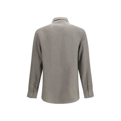 Bicolor Linen Dress Shirt