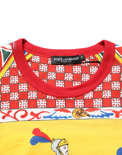 Multicolor Carretto Print Crew Neck T-shirt