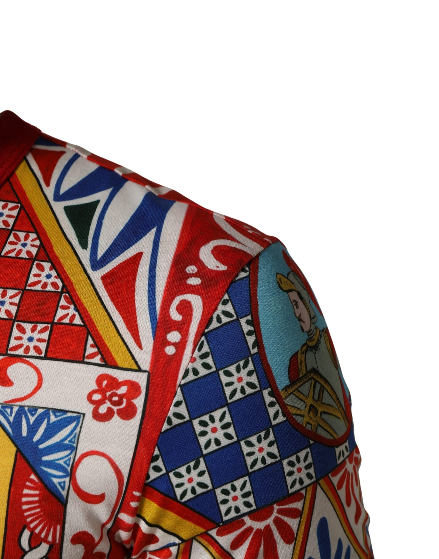 Multicolor Carretto Print Crew Neck T-shirt