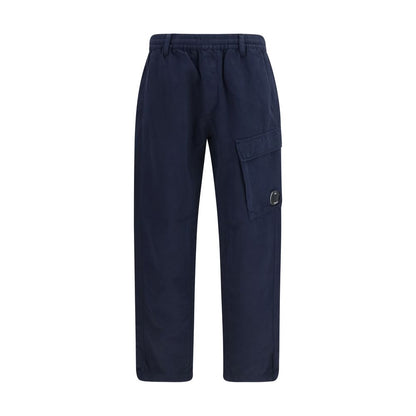 Blue Cotton Cargo Pants