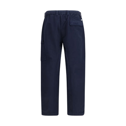 Blue Cotton Cargo Pants
