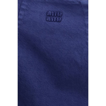 Blue Cotton Casual Dress
