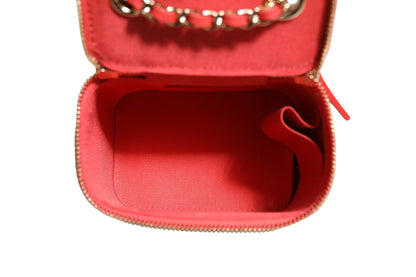 Raffia Jute Striped Mini Vanity Case