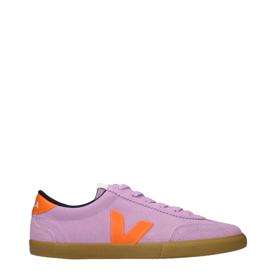 Pink Leather Low Top Sneakers