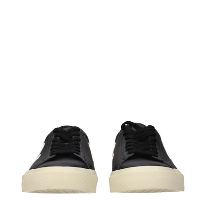 Black Leather Low Top Sneakers