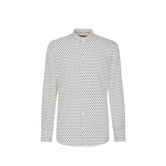 White Cotton Pattern Shirt