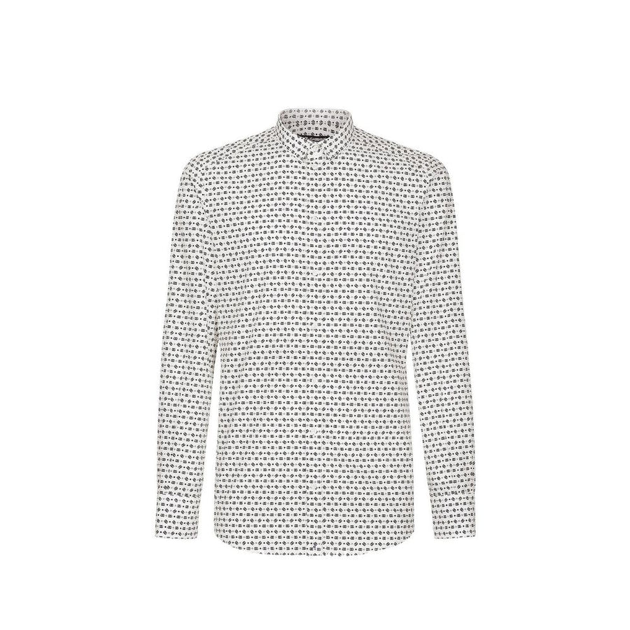 White Cotton Pattern Shirt