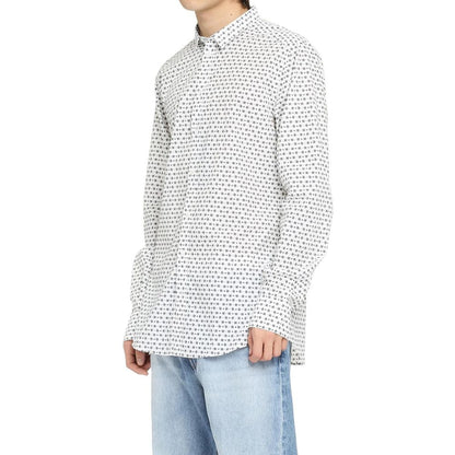 White Cotton Pattern Shirt
