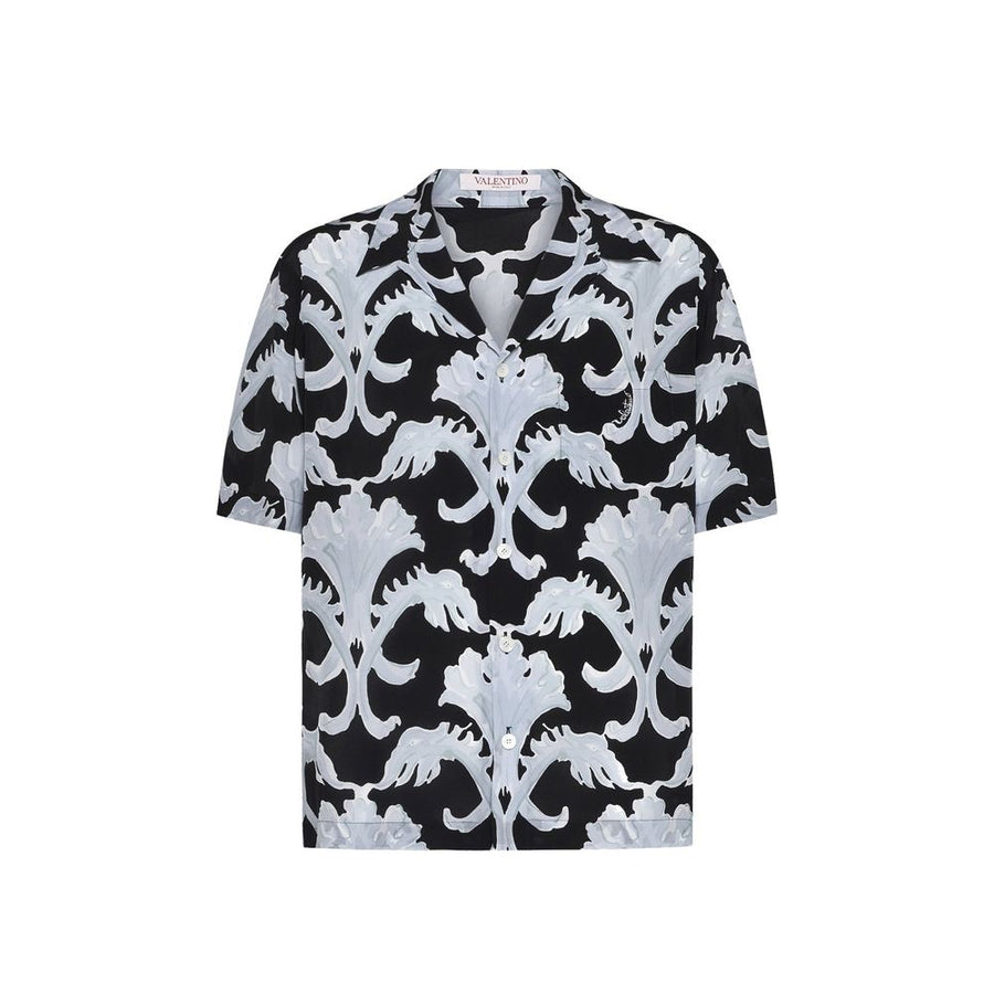 Black Silk Pattern Shirt