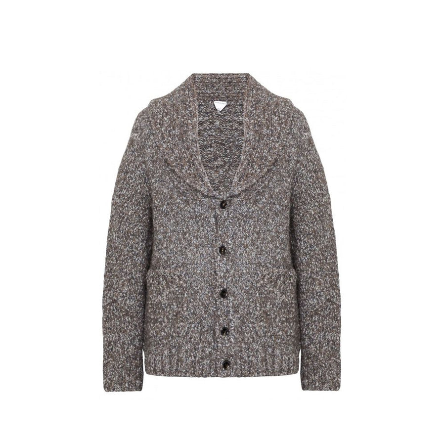 Gray Alpaca Leather Cardigan