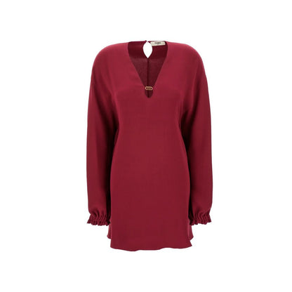 Purple Silk Casual Dress
