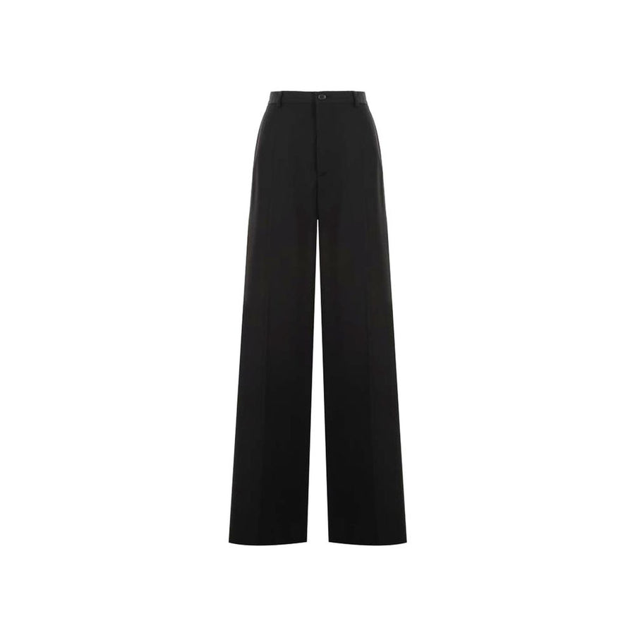 Black Wool Flared Pants