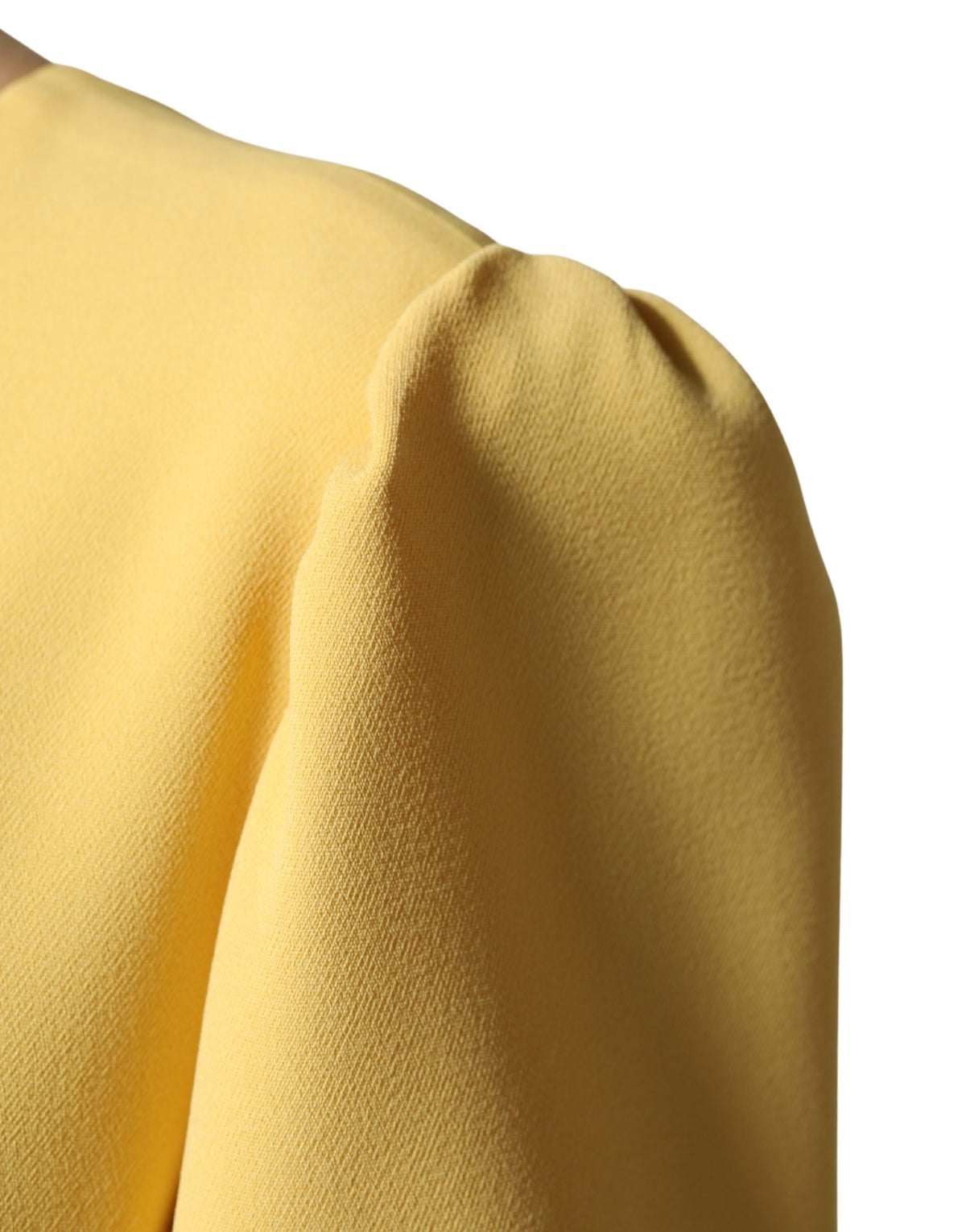 Yellow Short-Sleeved Crew Neck Midi Dress