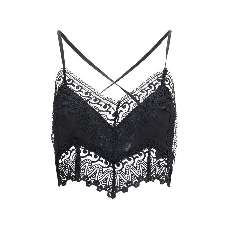 Black Cotton Sleeveles T-Shirt