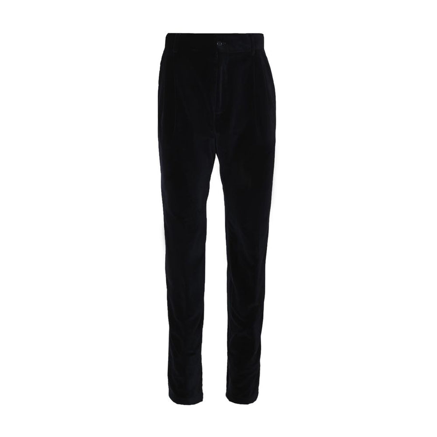 Black Cotton Casual Pants
