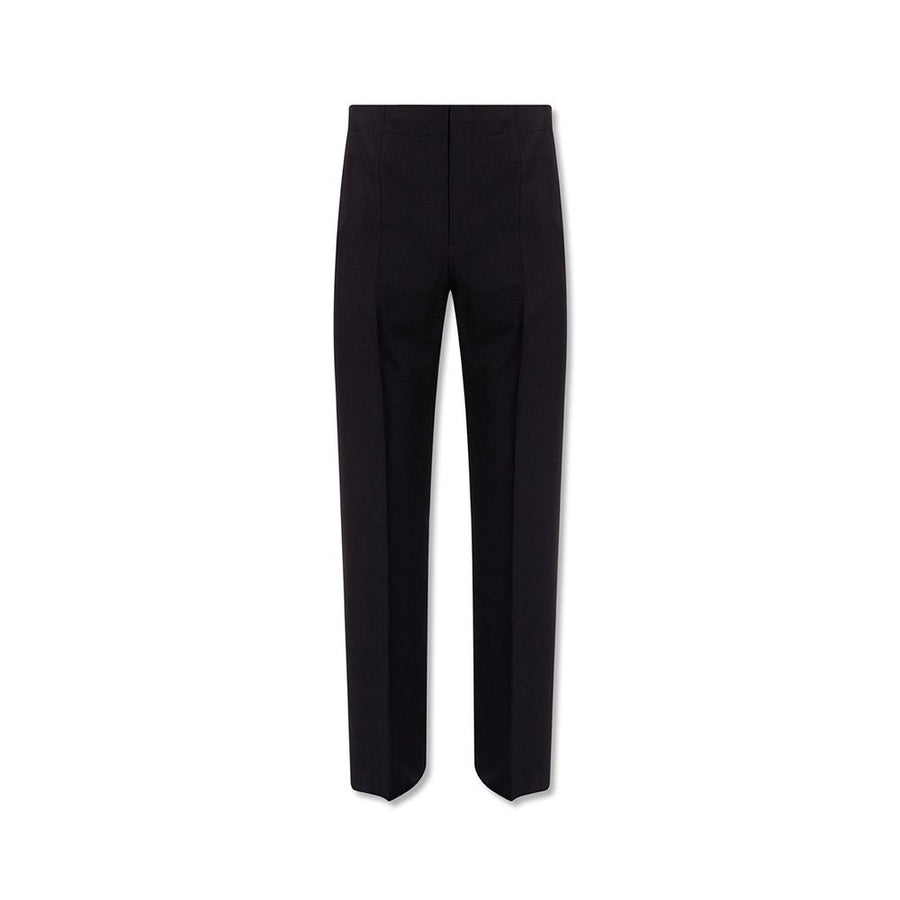 Blue Cotton Casual Pants