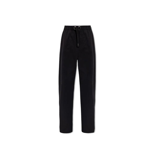 Black Cotton Casual Pants