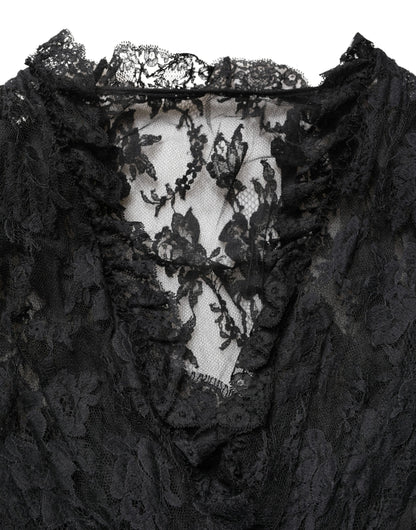 Black Lace A-line Long Evening Gown Dress
