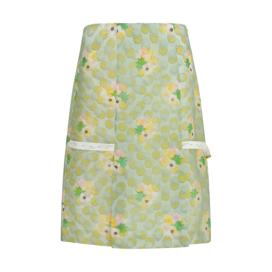 Multicolor Silk Midi Skirt