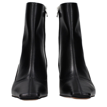 Black Leather Ankle Boots