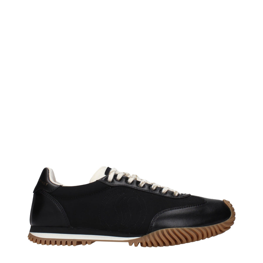 Black Fabric Low Top Sneakers