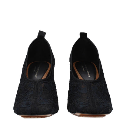 Black Fabric High Heel Pumps