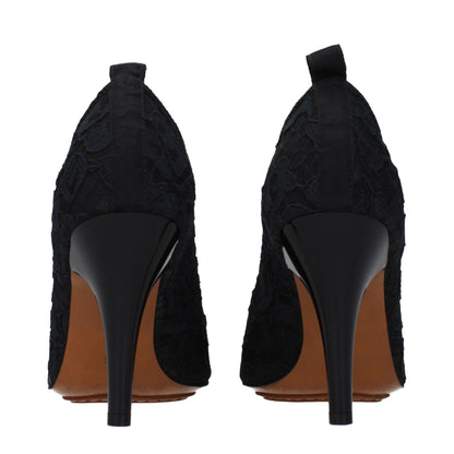 Black Fabric High Heel Pumps