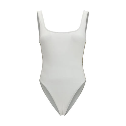 White Polyamide One-Piece Swimsuit
