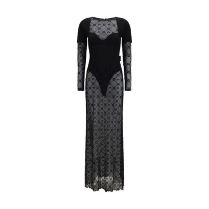 Black Polyamide Casual Dress