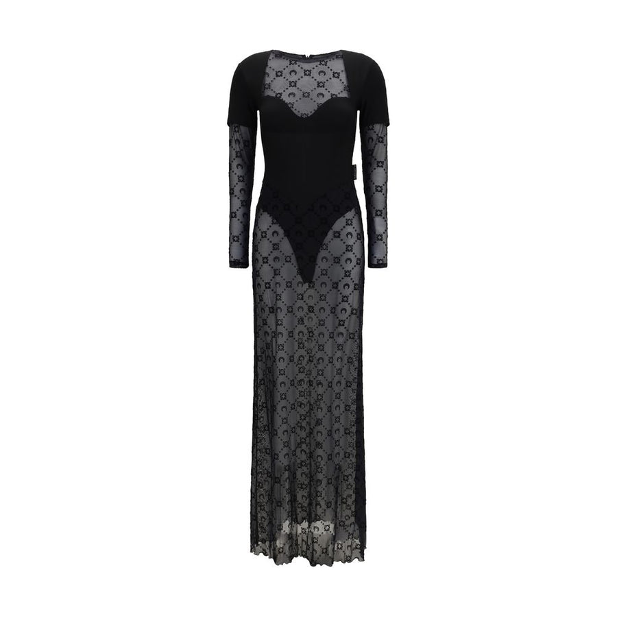 Black Polyamide Casual Dress