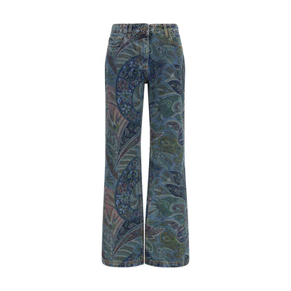 Multicolor Cotton Flared Jeans