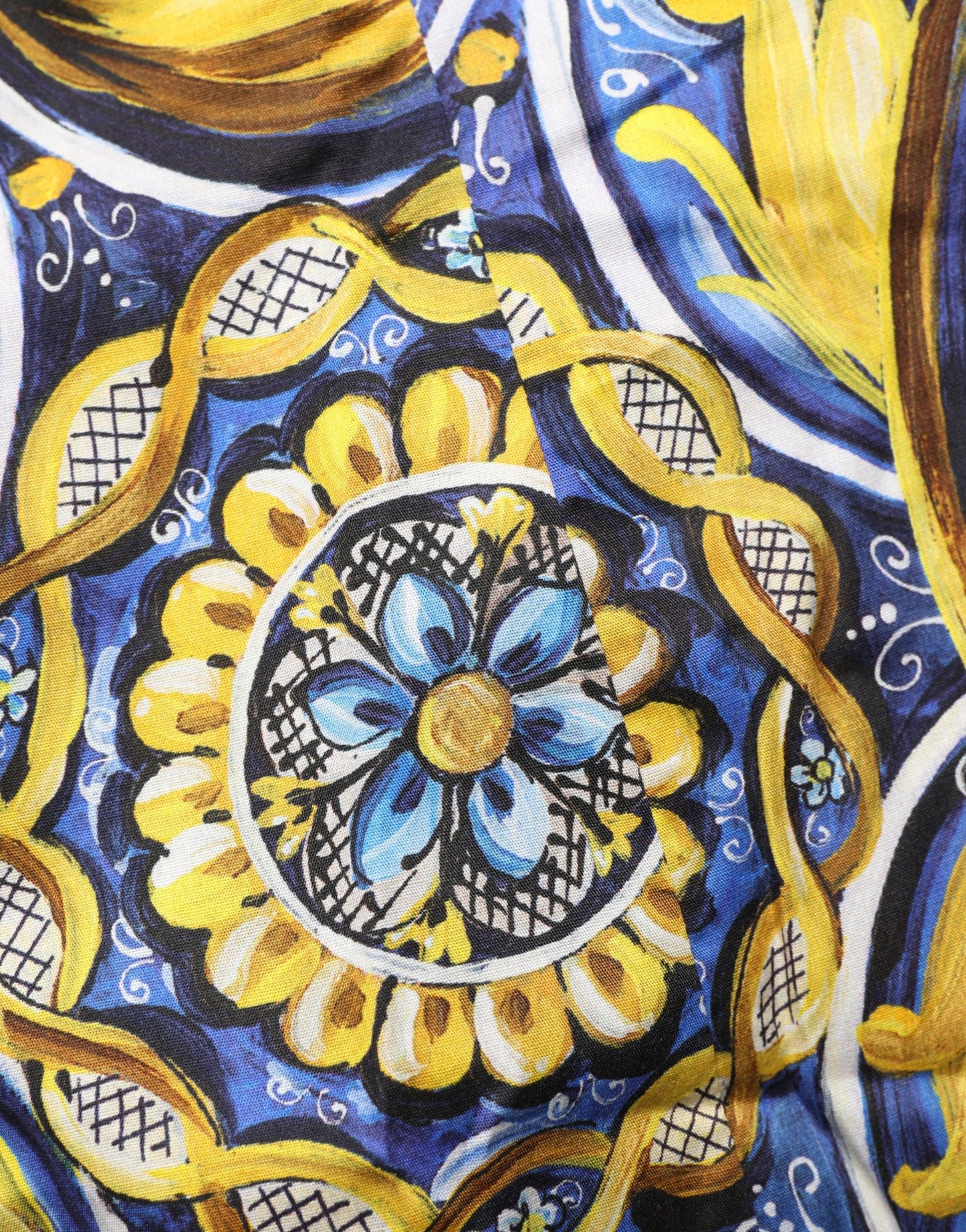 Multicolor Majolica Print Cotton Blouse Top