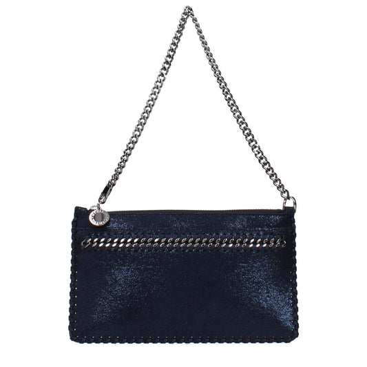 Blue Leather Clutch Bag