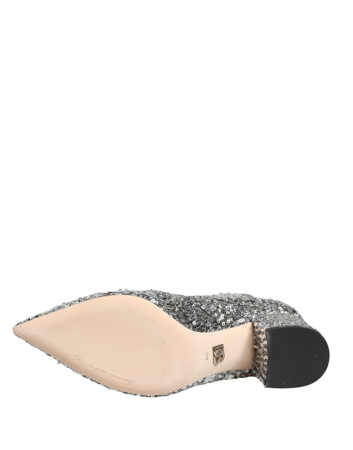 Silver Sequined Short Boots Stretch Shoes