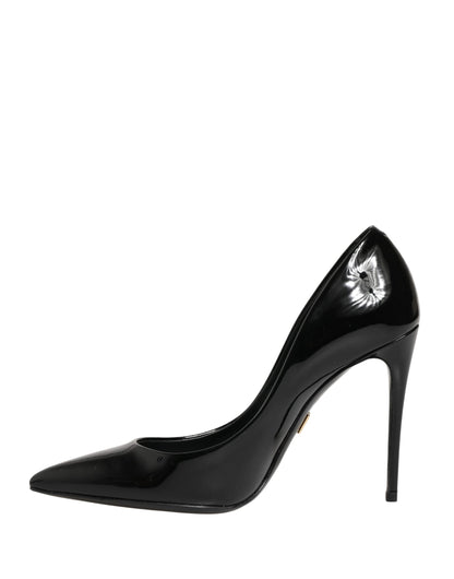 Black Calf Leather Stiletto Heels Pumps Shoes