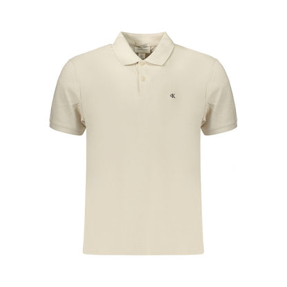 Beige Cotton Mens Polo Shirt