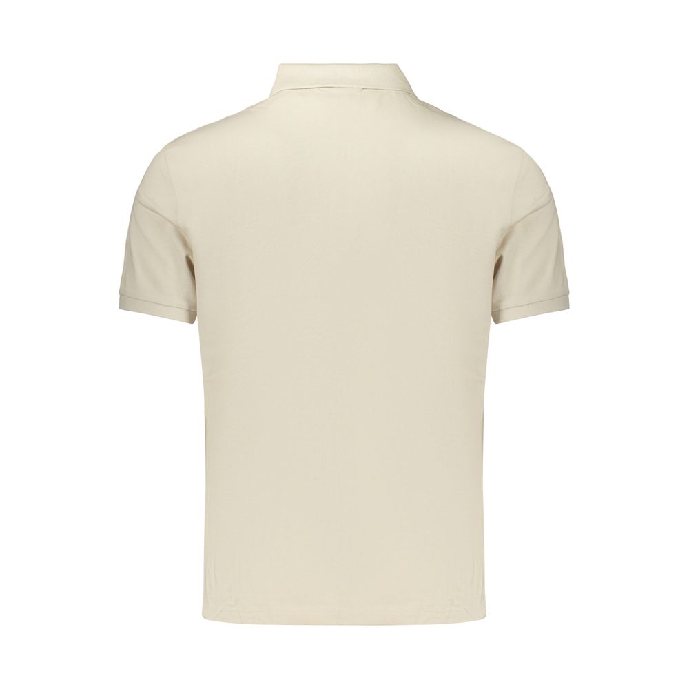 Beige Cotton Mens Polo Shirt