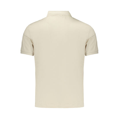 Beige Cotton Mens Polo Shirt