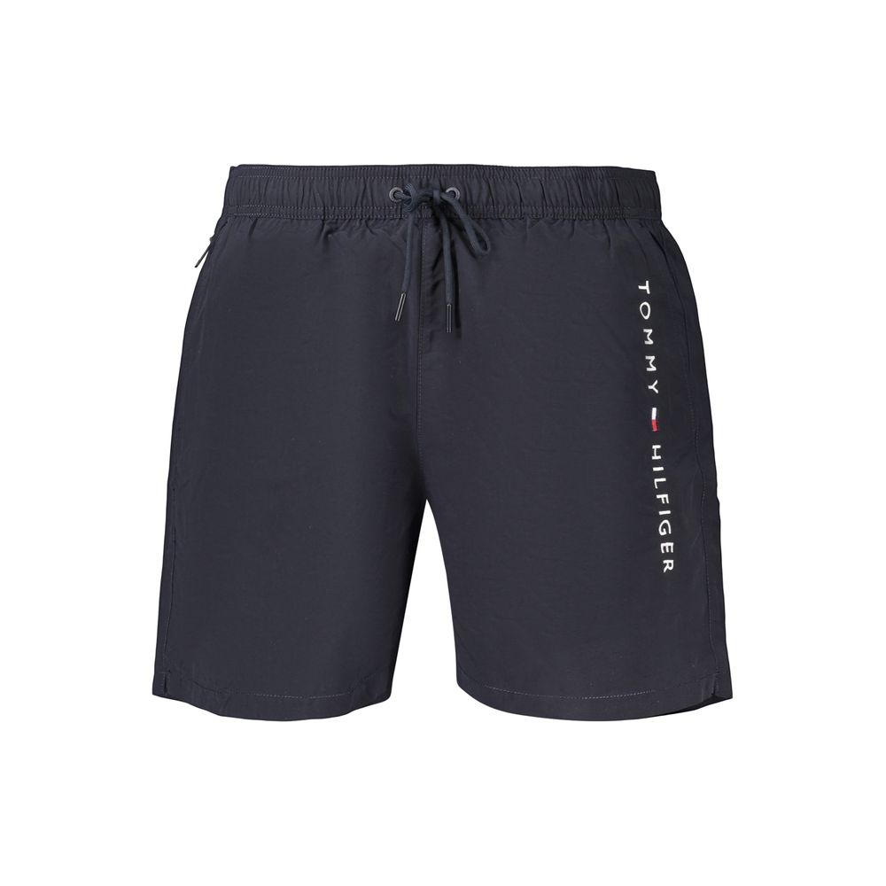 Blue Polyester Men's Short