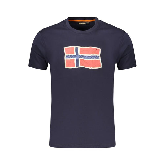 Blue Cotton Men's T-Shirt