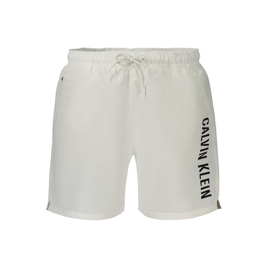 White Polyester Men's Short