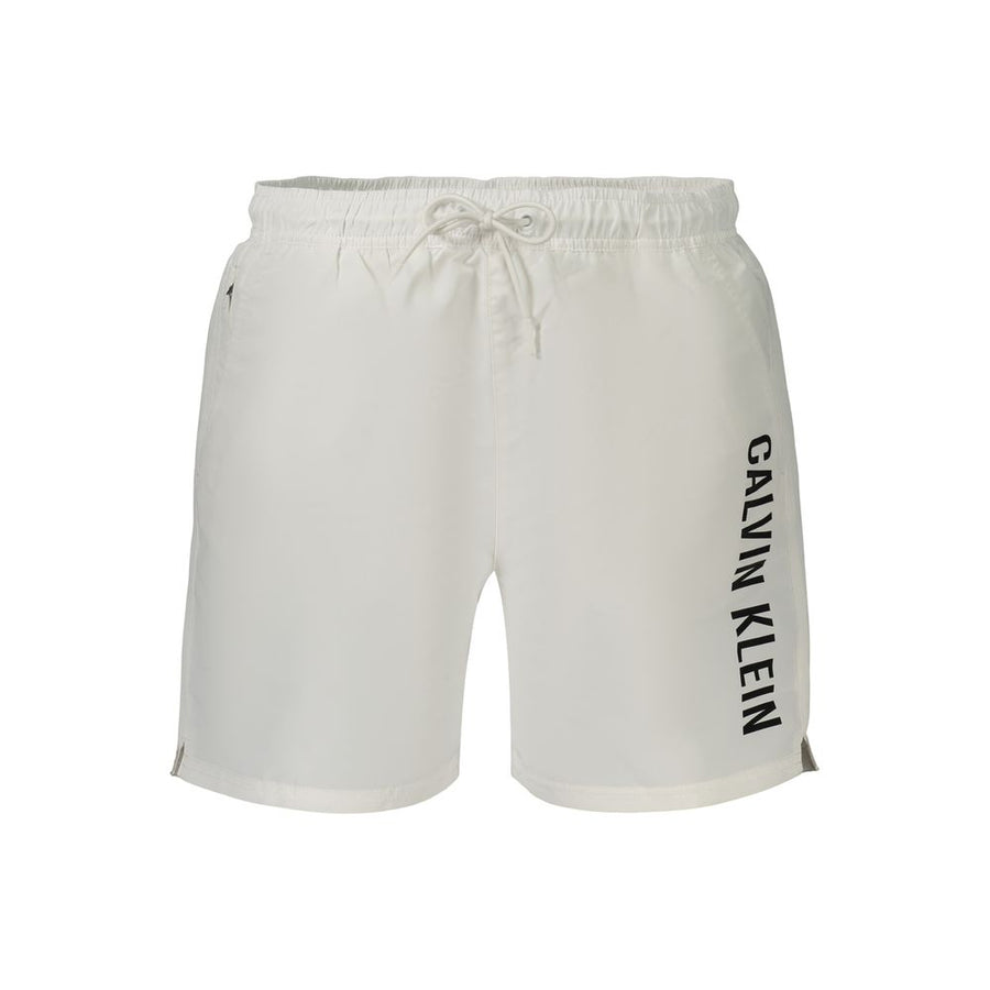 White Polyester Men's Short