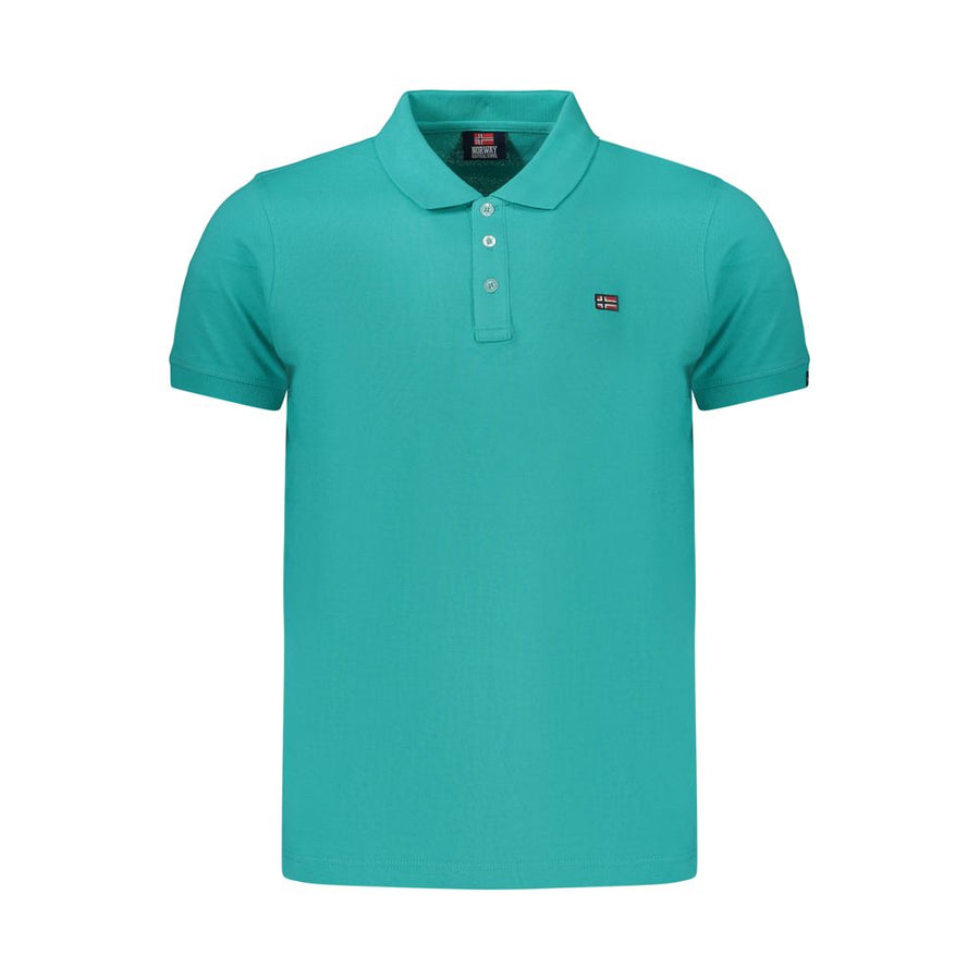 Green Cotton Men Polo