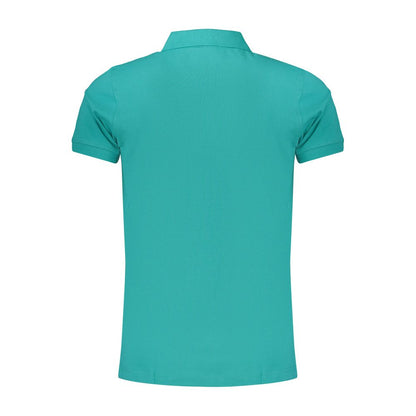 Green Cotton Men Polo