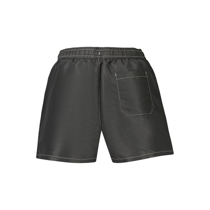 Black Polyester Men's Swimwear